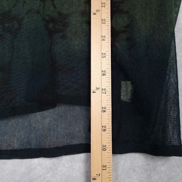 Art of Cloth Top Womens XS Green Black Ombre Mesh Short Sleeve Relaxed Shirt - Picture 12 of 16